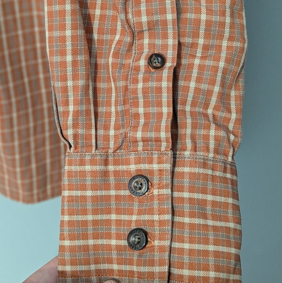 Haggar Men's Large Checkerboard‎ Pattern Long-Sleeve Button-down Shirt - Picture 5 of 7